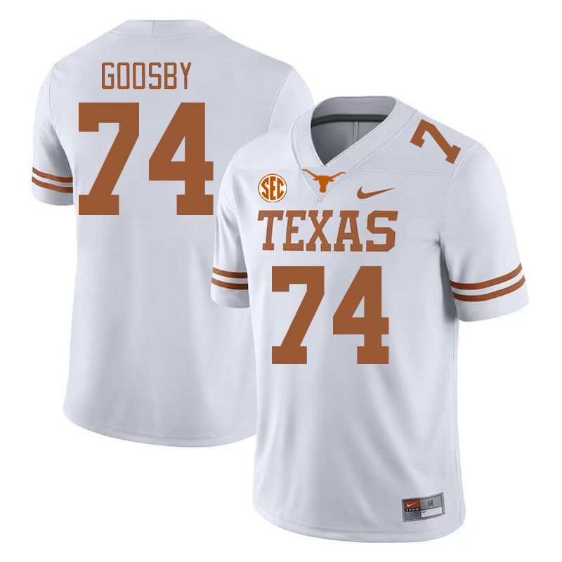 Texas Longhorns #74 Trevor Goosby SEC Conference College Football Jerseys Stitched Sale-White